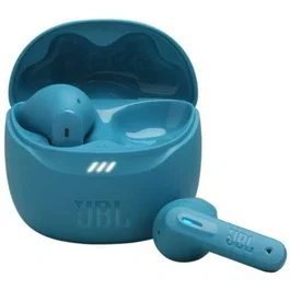 JBL Tune Flex 2 Azul Turquesa con cancelación de ruido adaptativa y sonido JBL Pure Bassy autonoía de 12h/48h con estuche de carga.